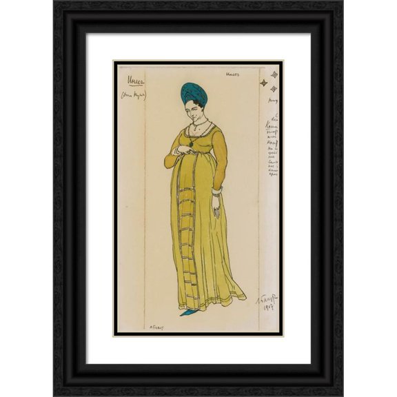 Léon Bakst 16x24 Black Ornate Framed Double Matted Museum Art Print Titled: Costume Design for Don Juan I (1907)