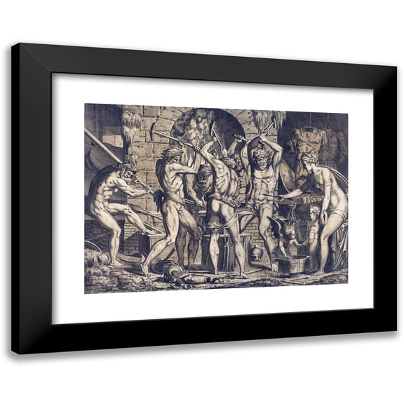 Léon Davent 14x11 Black Modern Framed Museum Art Print Titled - Venus at Vulcan's Forge