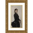 thumbnail image 1 of Léon François Comerre 11x18 Gold Ornate Wood Frame and Double Matted Museum Art Print Titled - Portrait of Jacqueline Comerre-Paton in a Black Dress (1879), 1 of 4