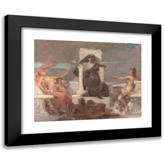 Léon François Comerre 18x15 Black Modern Framed Museum Art Print Titled - Fate (1884)
