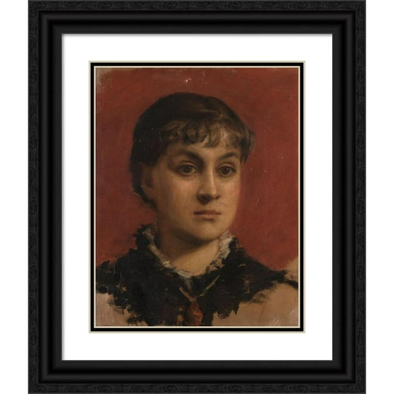 Léon François Comerre 20x24 Black Ornate Framed Double Matted Museum Art Print Titled: Portrait of Jacqueline Comerre-Paton (1881)