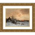 thumbnail image 1 of Léon-Germain Pelouse 18x15 Gold Ornate Wood Frame and Double Matted Museum Art Print Titled - January-Cernay-Near Rambouillet, 1 of 4