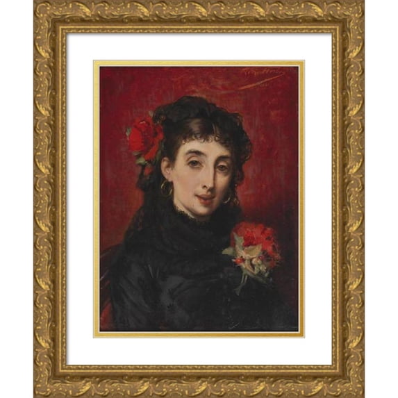 Léon Herbo 19x24 Gold Ornate Framed and Double Matted Museum Art Print Titled - Portrait of a Spaniard (1881)