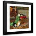 thumbnail image 1 of Léon Huber 20x24 Black Modern Framed Museum Art Print Titled - The Little Favorites, 1 of 5