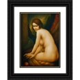 thumbnail image 1 of Léonard Sarluis 18x24 Black Ornate Framed Double Matted Museum Art Print Titled: Woman with a Pearl Necklace (1931), 1 of 5