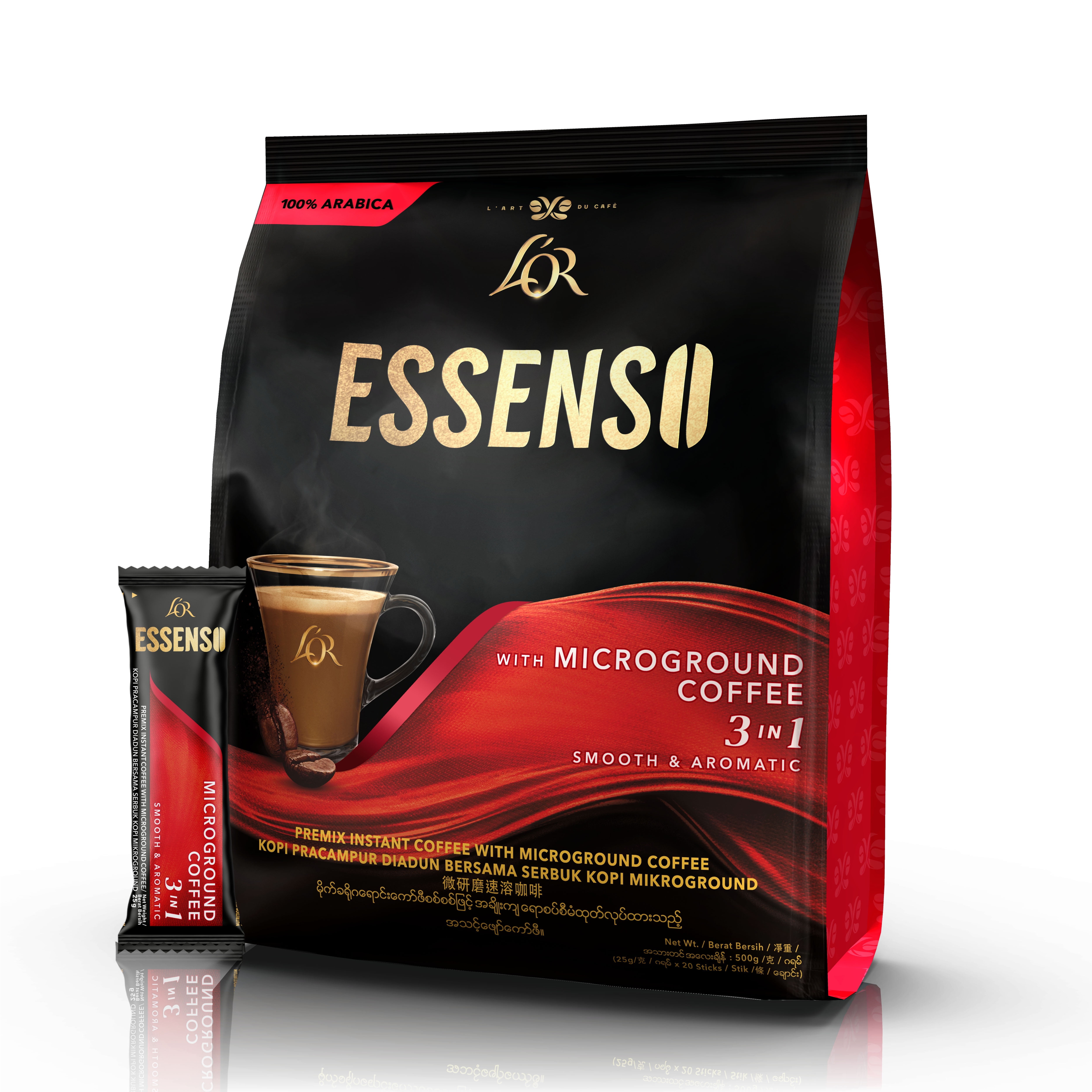 L'or Essenso Instant Microground Arabica 3-in-1 Coffee, 2