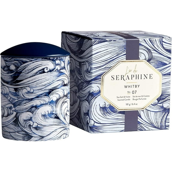 L'or de Seraphine Whitby Scented Candle Fragrance No. 7 Fresh & Floral Notes 45 Hour Burn Time Candle Luxury Scented Candle for Home & Leisure 6.4 oz