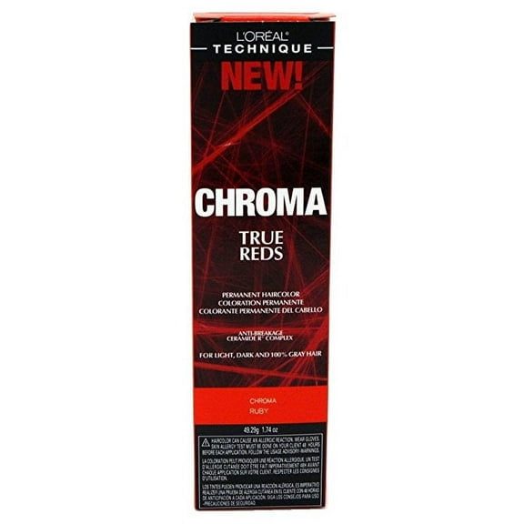 L'oreal Paris Chroma True Reds Permanent Hair Color, Chroma Ruby, 1.74 Oz