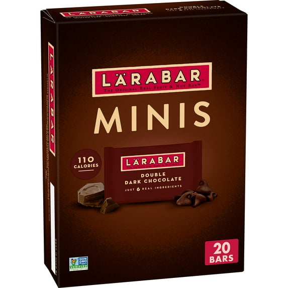 Lärabar Double Dark Chocolate Mini Bars, Gluten Free Vegan Bars, 20 Ct