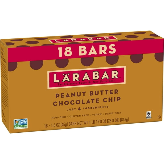Larabar Peanut Butter Chocolate Chip, Gluten Free Fruit & Nut Bars, 18 ct