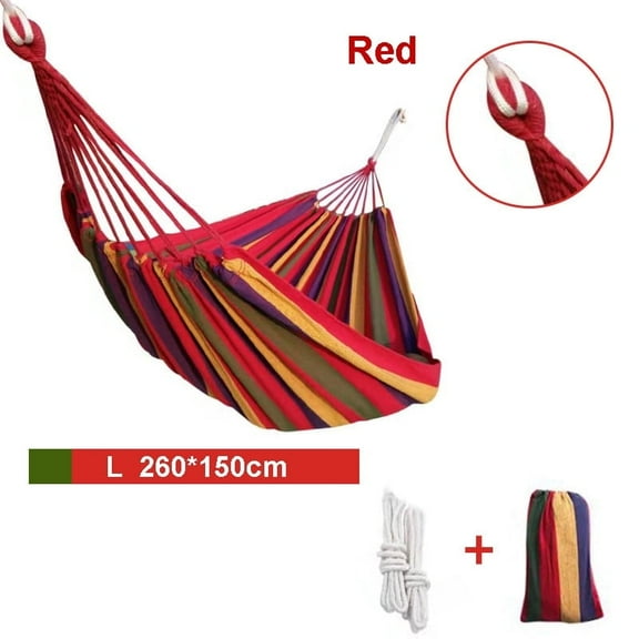 (L red) Outdoor Garden Camping Portable Hammock for Patio Yard Garden Backyard Porch Travel