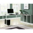 thumbnail image 1 of L-shape Desk In Gray & White - Bevel Edge For Reliable Use With Construction, 1 of 4