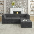 thumbnail image 1 of L shape Modular Sectional Sofa, Compressed Sectional Sofa Modern Minimalist Style Couch, Sleeper Sofa for Living Room, Bedroom, Comfy Compressed Sofa Couch Space-Efficient Design-GREY, 1 of 9