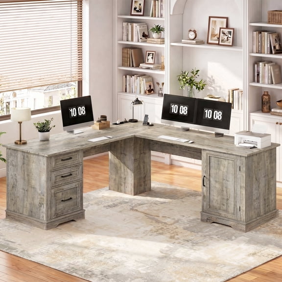 L shape computer desk