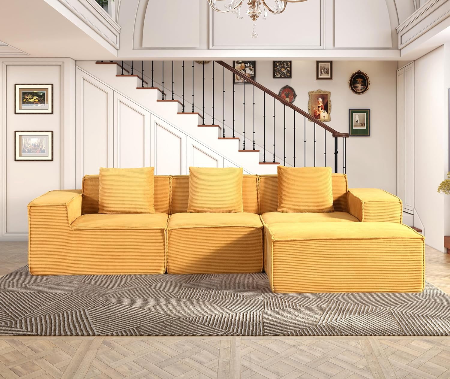L shape modular sectional sofa