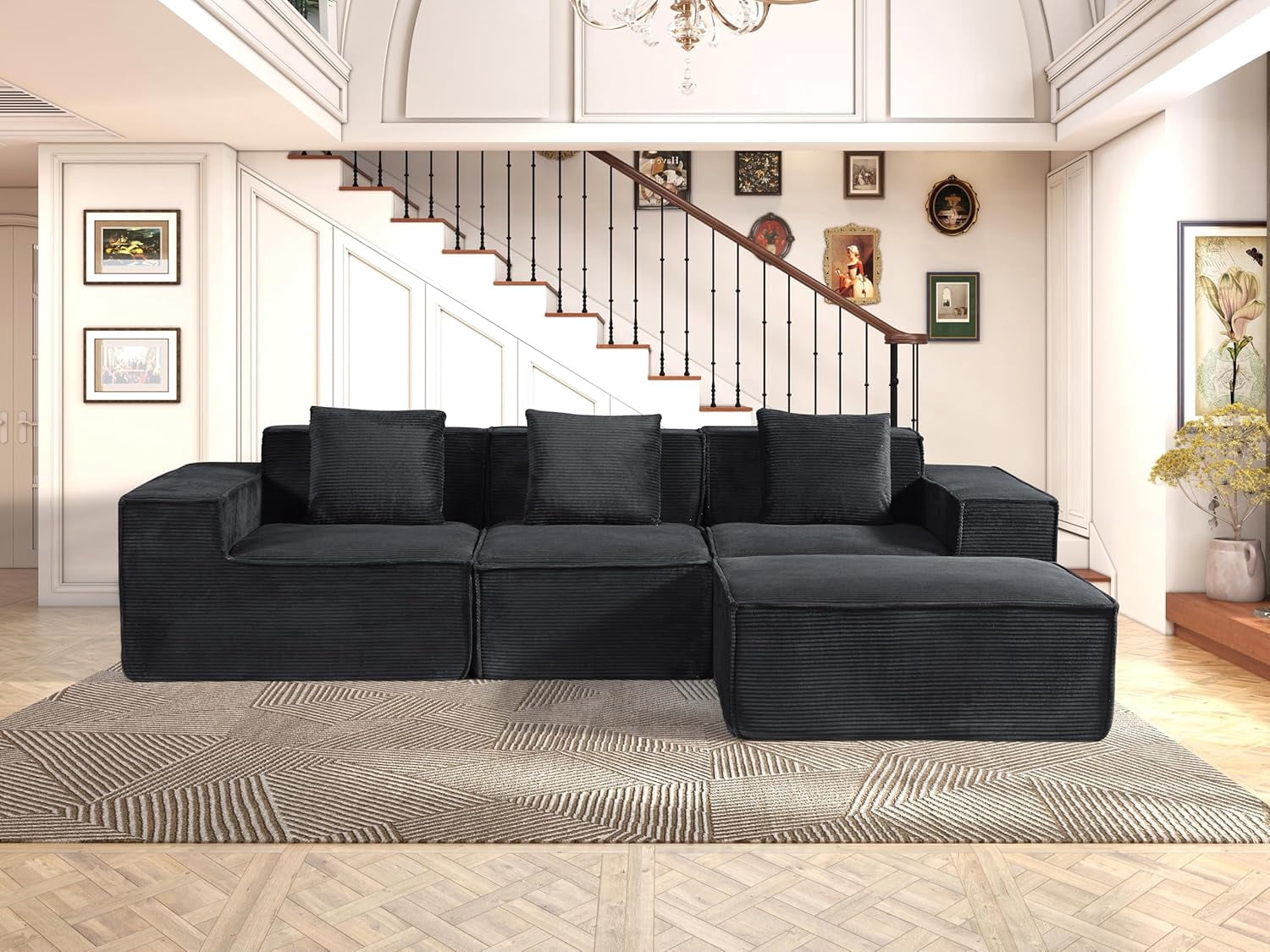 L shape modular sectional sofa