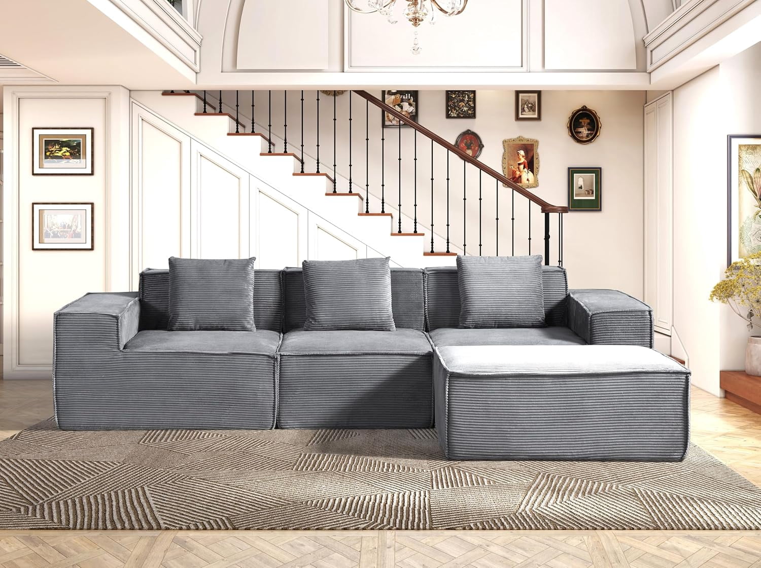 L shape modular sectional sofa