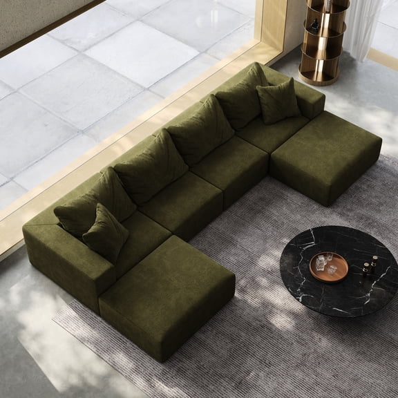 L - shaped Sectional + Customizable Layout - Ideal for Different Home Spaces