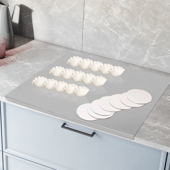 L-shaped Stainless Steel Chopping Cutting Board, Non Slip Cutting Board with Counter Lip, for Chopping Meat, Vegetables, Fruits, Knead Dough, 24X20 Inch