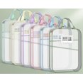 thumbnail image 1 of L-shaped subject classification bag, transparent document bag, zipper style exam preparation bag, archive paper storage bag, 6 pieces, 1 of 5