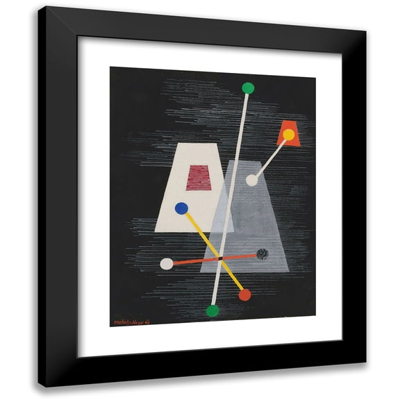 László Moholy-Nagy 12x14 Black Modern Framed Museum Art Print Titled - Truncated Pyramids (1946)