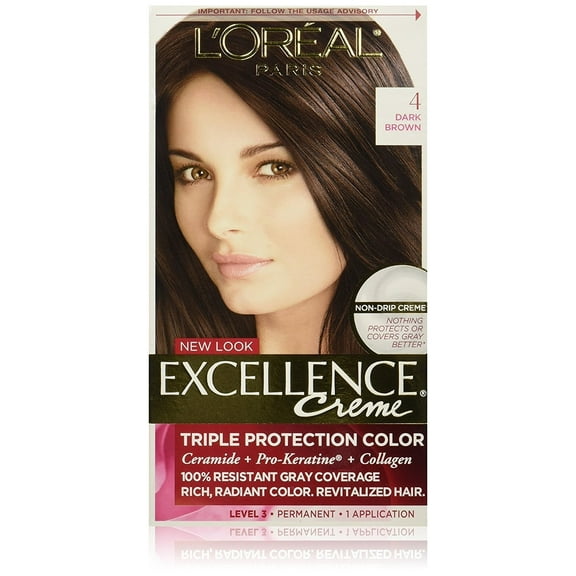 L'Oreal Paris Excellence Creme, 4 Dark Brown, (Packaging May Vary)