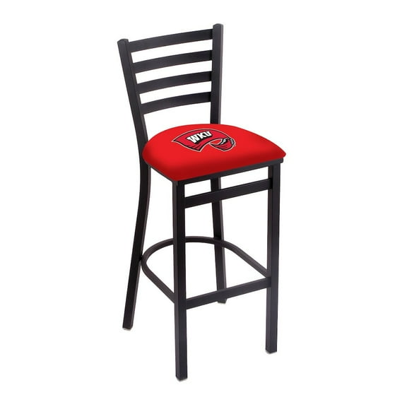 L004 - 25" Black Wrinkle Western Kentucky Stationary Counter Stool with Ladder Style Back by Holland Bar Stool Co.