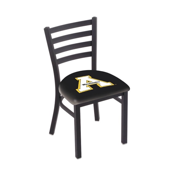 L00418 Black Wrinkle Appalachian State Stationary Chair with Ladder Style Back by Holland Bar Stool Co.