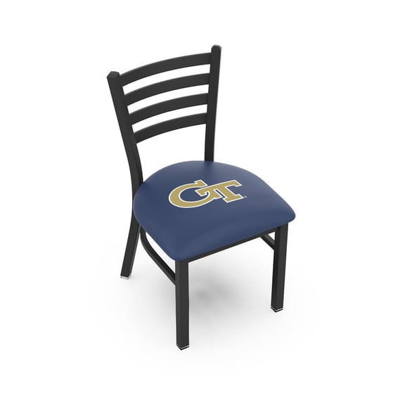 L00418 Black Wrinkle Georgia Tech Stationary Chair with Ladder Style Back by Holland Bar Stool Co.