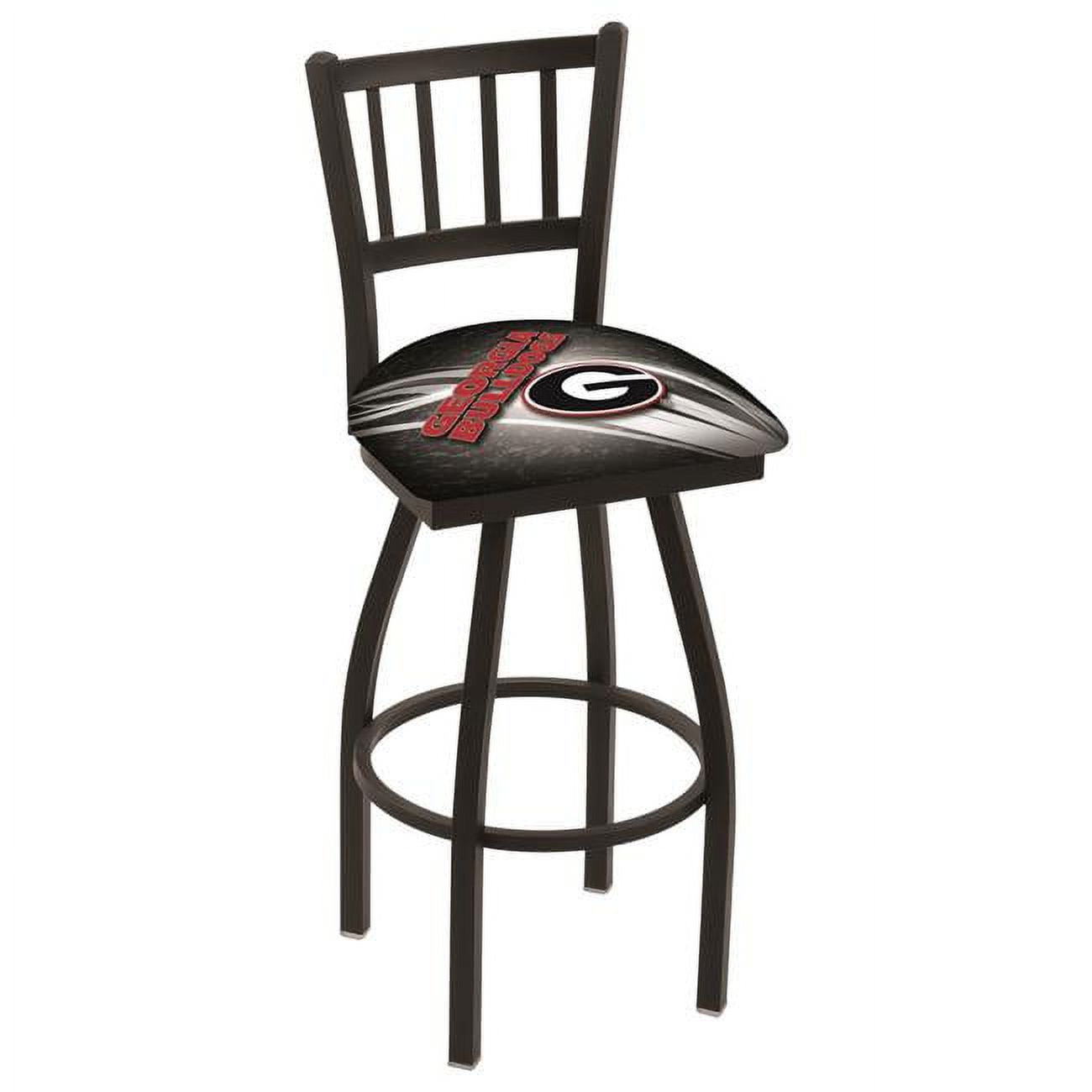 L018 36" Black Wrinkle "G" Swivel Bar Stool with Jailhouse