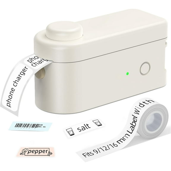 L1 Label Maker Machine with Tape - Portable & Rechargeable Makers Compatible 9 12 16mm Waterproof Mini Bluetooth Labeler for Organizing Home Office School