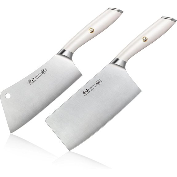 L1 Series 2-Piece Cleaver Set, Forged German Steel (White)