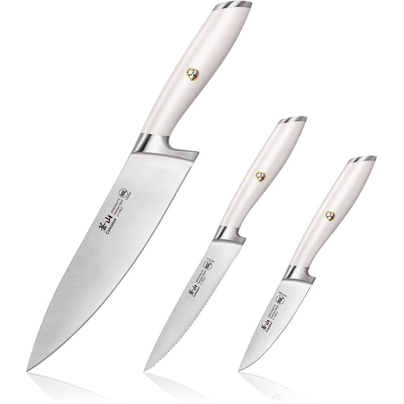 L1 Series 3-Piece Starter Knife Set, Forged German Steel, White, 1026924