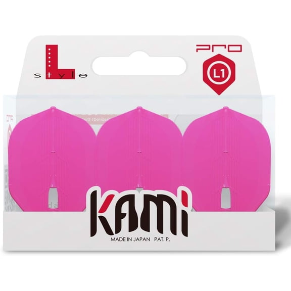 L1 Standard Dart Flights PRO KAMI Neon Pink 1 Set (3 Flights)