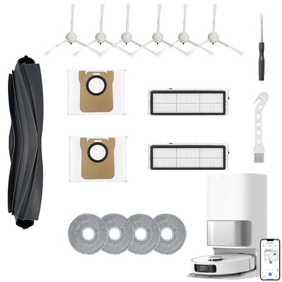 L10S Ultra Replacement Parts for Dreame L10s UltraNot for L10s Pro Ultra Heat Vacuum Cleaner Accessories Kit,1 Main Brush,2 HEPA Filters,4 Mop Pads,2 Dust Bags,6 Side Brushes
