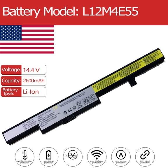 L12M4E55 Laptop Battery for Lenovo IdeaPad Eraser L13L4A01 M4400A N40-45 B40 B40-30 B50 V4400A N50-30 V4400 N50-45 N50-70 N50 45N1187 L13M4A01 L12M4E55 L13S4A01 N40 M4450A 45N1185 M4400
