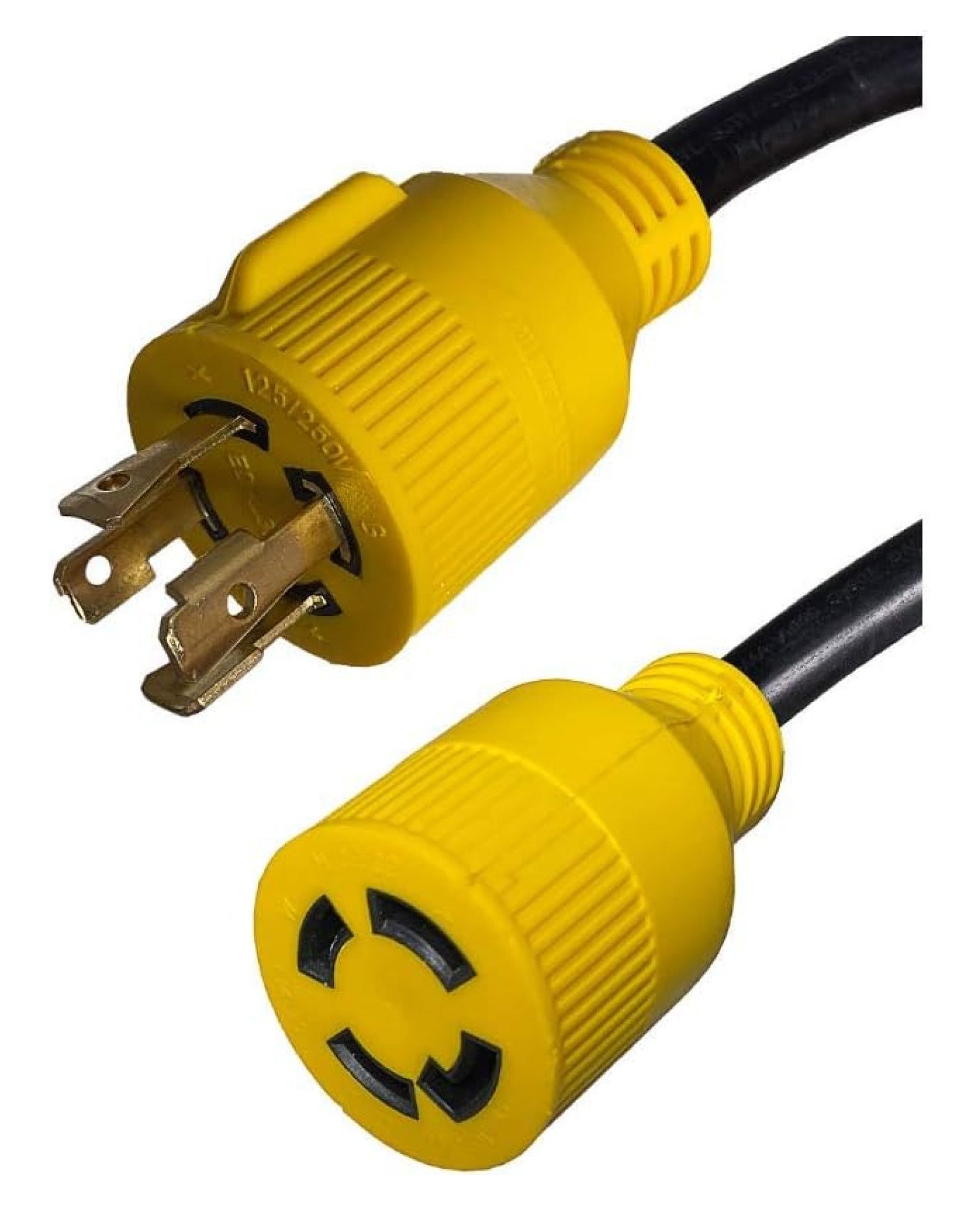 L14-30 Generator Extension Cord, 4-Prong, 10 AWG 4 Wire, 30A, 125/250V NEMA L14-30P to L14-30R - # IBX-5807Y (25 ft)