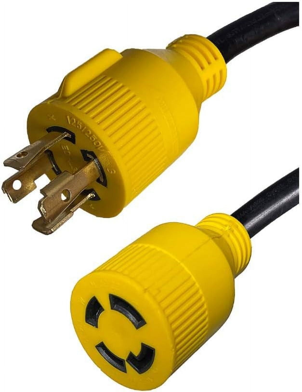 L14-30 Generator Extension Cord, 4-Prong, 10 AWG 4 Wire, 30A, 125/250V NEMA L14-30P to L14-30R - Iron Box # IBX-5807Y (10 ft)