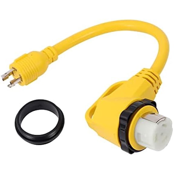 L14-30P to SS2-50R 1.5FT Right Angle 90 Degree 120V/240 30 Amp 4 Prong Male to 4 Prong Twist Lock Receptacle Generator RV Marine Shore Boat Power Cord Adapter$$Garden & Patio