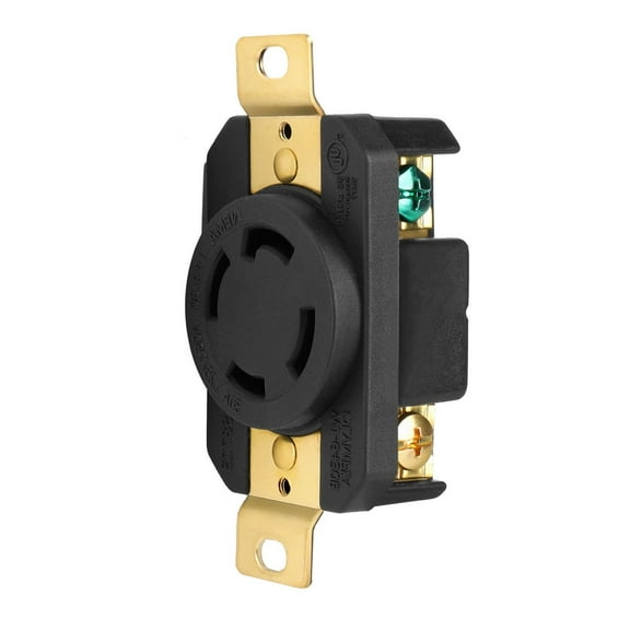L14-30R Twist Lock Receptacle 125/250V 30A UL Listed Flush Mounting Connector Socket, Industrial Grade V-0 Flammability 3 Pole 4 Wire Grounding