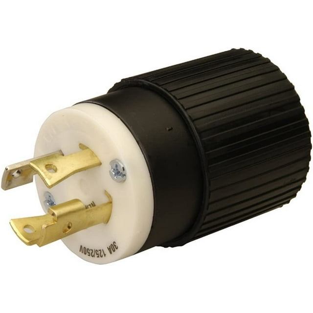 L1430P 30Amp 125/250 Vac Male Plug for Generator Cords, Black