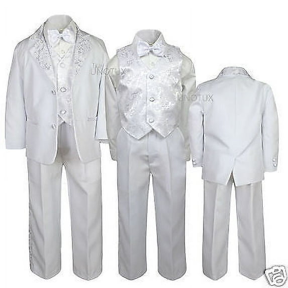 L17 New Boy Communion Baptism Formal Tuxedo Suit white S M L XL 2T 3T 4T 5 6 -20