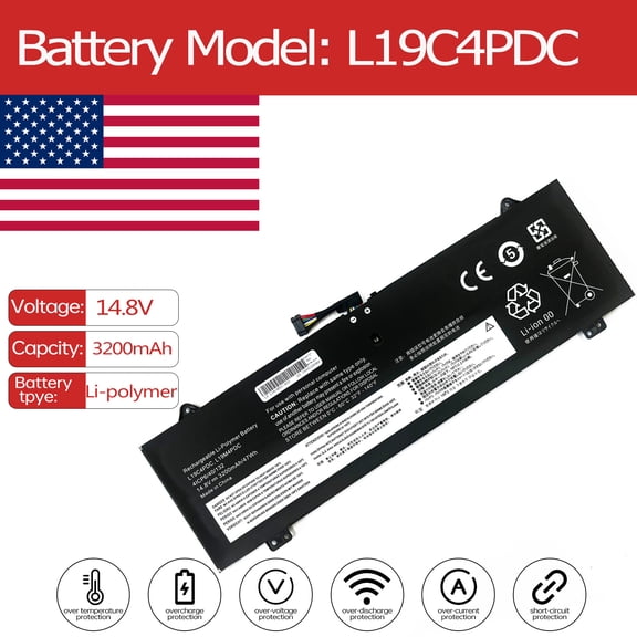 L19C4PDC Battery for Lenovo IdeaPad Yoga 7-14ITL5-82BH 7-14ACN6A 7-15ITL5 7-14ITL5 82BH 82LW 7-14ITL5 82BH/BJ/N7 7 15ITL5 82BJ (DF111)7-14ARB7 7-14ITL5 7 14ITL5 15ITL5 C750-14ITL 4ICP6/40/132