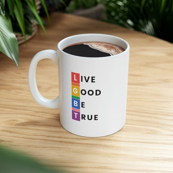 L1GBTQ Coffee Mug, L Good Be True Pride F11lag Mugs, Coffee Cup For Ga Lesbians and NonBinary F11RIENDS, Gift For Ga and Allies, RainB1Ow