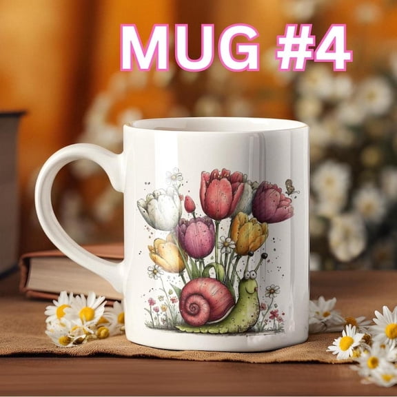 L1ifes Better at Snail e Mug Cute Snail Flower Coffee Mug CottagE1core Snail Cup ow Living Nature Mug Choose from 6 Designs