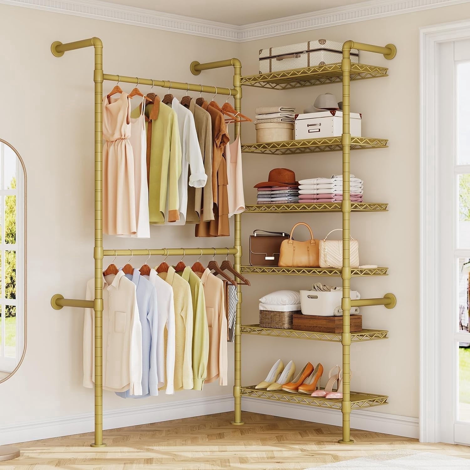 wall mounted telescopic wardrobe pole