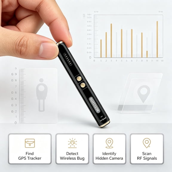 L21 G9 Pro Anti Spy Detector, Hidden Camera Finder, RF Signal & Magnetic GPS Tracker Detector, Portable Bug Detector for Hotel, Travel, Privacy Protection, Type-C Rechargeable