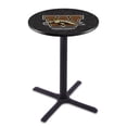 thumbnail image 1 of L211 Western Michigan University 36'' Tall - 36'' Top Pub Table with Black Wrinkle Finish, 1 of 1