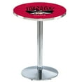 thumbnail image 1 of L214 - 36" Chrome UNLV Pub Table by Holland Bar Stool Co., 1 of 2