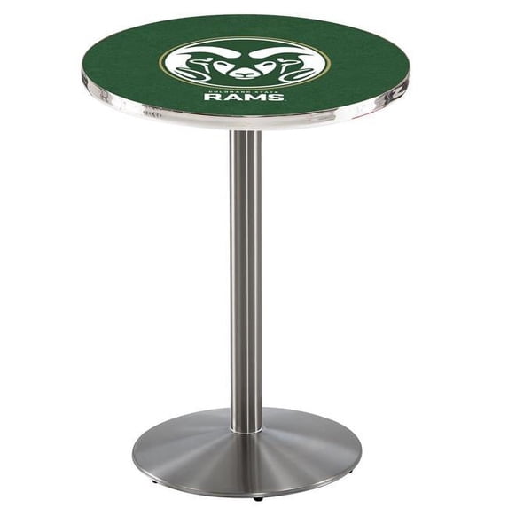 L214 Colorado State University 42in. Tall - 36in. Top Pub Table with Stainless Finish